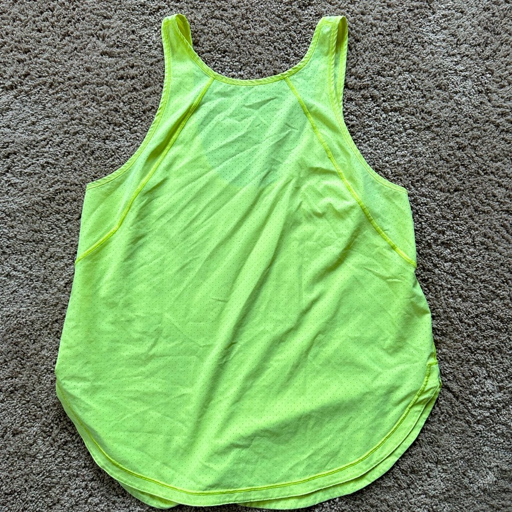 Lululemon neon yellow mesh like tank